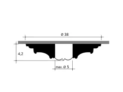 ORAC DECOR R08 LUXXUS DeckenroSette Stuck RoSette StuckroSette Klassisch 38 cm x 4,2 cm Weiß