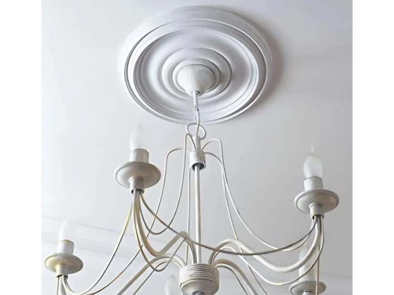 ORAC DECOR R08 LUXXUS DeckenroSette Stuck RoSette StuckroSette Klassisch 38 cm x 4,2 cm Weiß