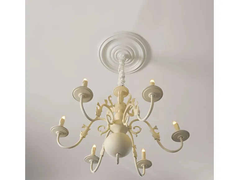 ORAC DECOR R08 LUXXUS DeckenroSette Stuck RoSette StuckroSette Klassisch 38 cm x 4,2 cm Weiß