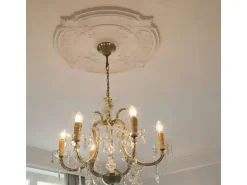 ORAC DECOR R73 LUXXUS DeckenroSette Stuck RoSette Zierprofil Dekor-Element 70 cm x 5,9 cm Weiß