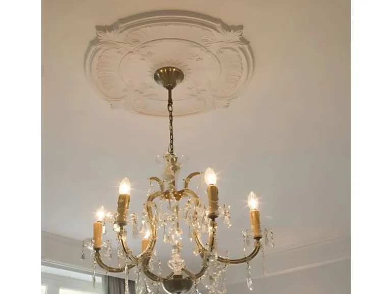 ORAC DECOR R73 LUXXUS DeckenroSette Stuck RoSette Zierprofil Dekor-Element 70 cm x 5,9 cm Weiß