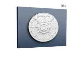 ORAC DECOR R64 LUXXUS hochwertige DeckenroSette Lampen Dekor Stuck RoSette 95,2 cm x 4,8 cm Weiß