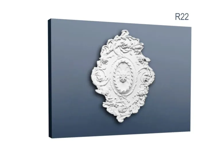 ORAC DECOR R22 LUXXUS Ovale Decken-Wand-RoSette Dekor StuckroSette 77 x 52 cm 77,5 cm x 53 cm Weiß