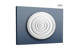 ORAC DECOR R40 LUXXUS Stuck DeckenroSette Lampen-Schirm-RoSette Ring-Dekor 74,5 cm x 3,1 cm Weiß