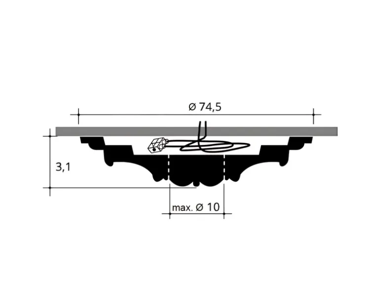 ORAC DECOR R40 LUXXUS Stuck DeckenroSette Lampen-Schirm-RoSette Ring-Dekor 74,5 cm x 3,1 cm Weiß