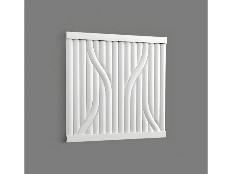 ORAC DECOR W213 3D Wandpaneel Wandvertäfelung Akustikpaneel Stuckleiste 2 m 200 cm x 1,6 cm x 25 cm Weiß