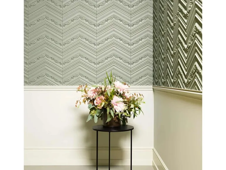 ORAC DECOR W130 LUXXUS CHEVRON 3D Wandpaneel Wandpaneel Zierelement 2 m 200 cm x 40 cm x 1,9 cm Weiß