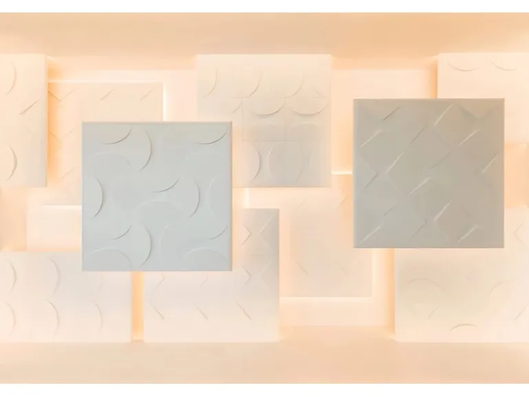 ORAC DECOR W107 MODERN CIRCLE 3D Wandpaneel Zierlement, 33,3 cm x 33,3 cm x 2,9 cm Weiß