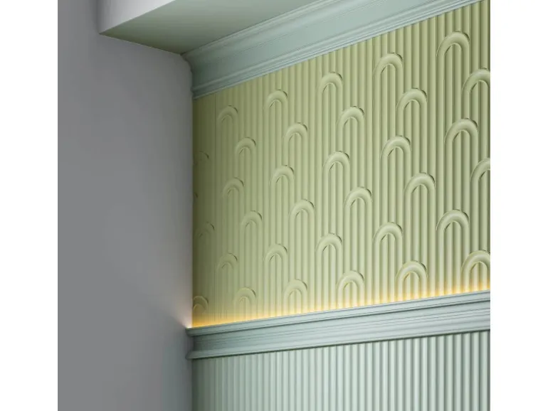 ORAC DECOR W212 MODERN VALLEY LOOP 3D Wandpaneel Zierelement Stuckleiste 2 m Weiß