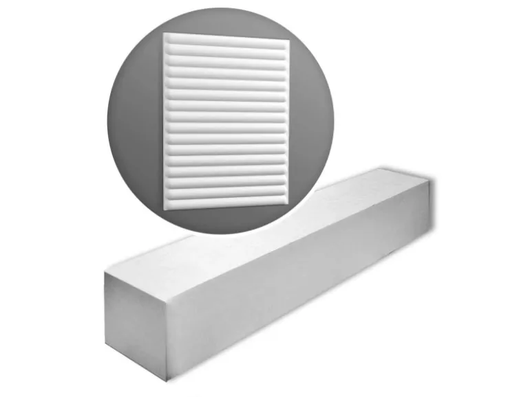 ORAC DECOR W214-Box HILL BEAD XL 3D Wandpaneele 1 Karton Set mit 5 Paneelen 10 m Weiß