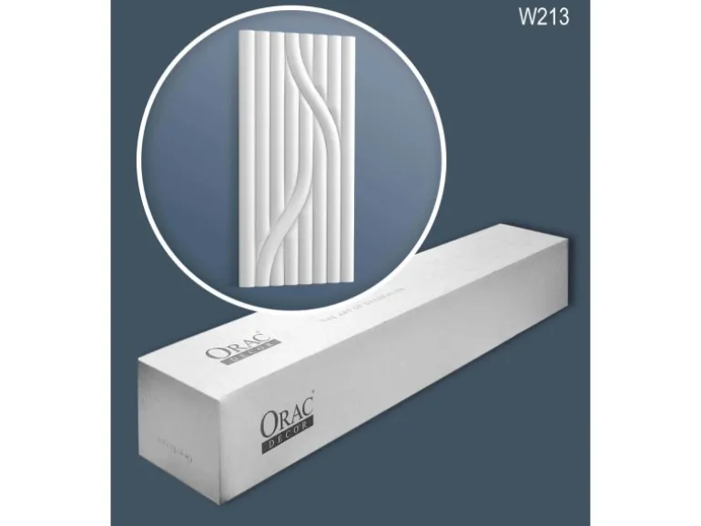 ORAC DECOR W213-Box HILL TRACE 3D Wandpaneele 1 Karton Set mit 8 Paneelen 16 m Weiß