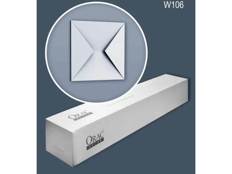 ORAC DECOR W106-Box MODERN 3D Wandpaneele 1 Karton Set mit 5 Zierlementen 0,55 m2 Weiß