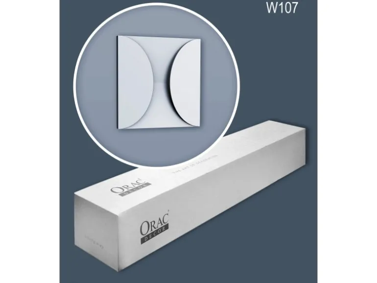 ORAC DECOR W107-Box MODERN 3D Wandpaneele 1 Karton Set mit 5 Zierlementen 0,55 m2 Weiß