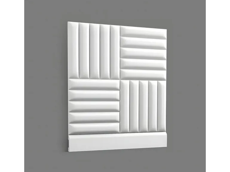 ORAC DECOR W218-Box QUILT 3D Wandpaneele 1 Karton Set mit 6 Paneelen 12 m Weiß