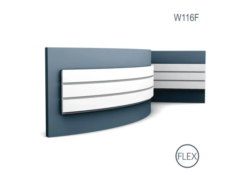 ORAC DECOR W116F MODERN BAR XL Flexibles 3D Wandpaneel Zierelement 2 m 200 cm x 2 cm x 25 cm Weiß