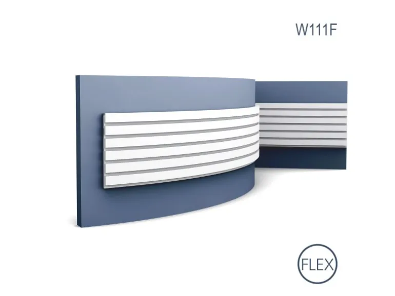 ORAC DECOR W111F MODERN BAR Flexibles 3D Wandpaneel Zierelement 2 m 200 cm x 2 cm x 25 cm Weiß