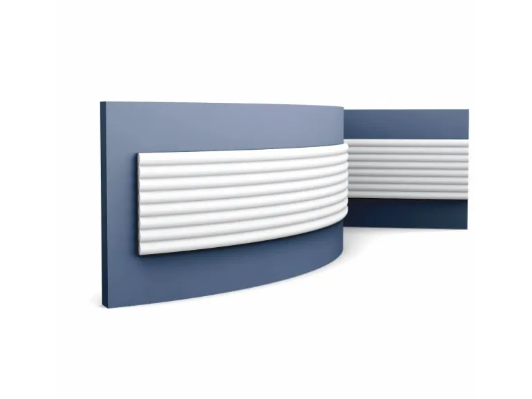 ORAC DECOR W110F MODERN HILL Flexibles 3D Wandpaneel Zierelement 2 m 200 cm x 1,6 cm x 25 cm Weiß