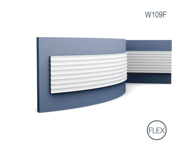 ORAC DECOR W109F MODERN VALLEY Flexibles 3D Wandpaneel Zierelement 2 m 200 cm x 1,3 cm x 25 cm Weiß