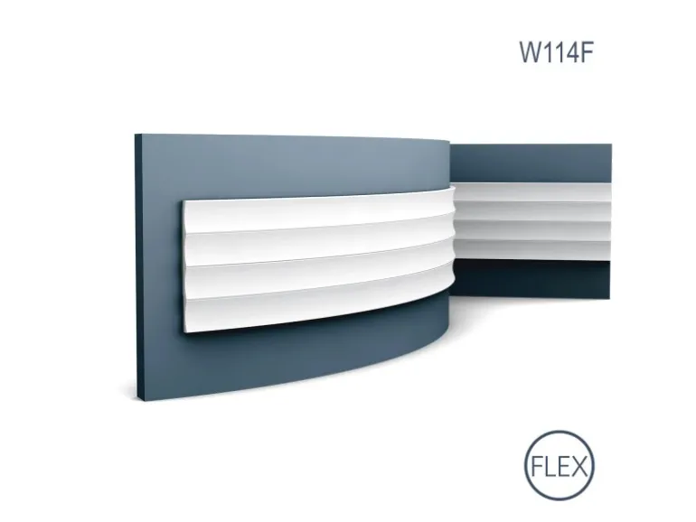 ORAC DECOR W114F MODERN VALLEY XL Flexibles 3D Wandpaneel Zierelement 2 m 200 cm x 1,5 cm x 25 cm Weiß