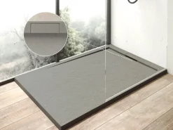 Ottofond Duschwanne Extraflach Zona Rechteck 100 cm x 80 cm Zementgrau