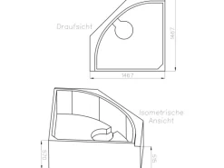 Ottofond Eckwanne-Set 140 cm x 140 cm Weiß