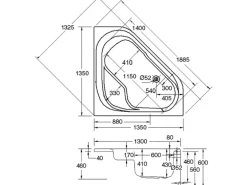 Ottofond Whirlpool Ancona Exklusiv 135 cm Weiß