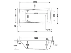Ottofond Whirlpool Atlanta Premium 190 cm x 90 cm Weiß