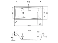 Ottofond Whirlpool Atlanta Exklusiv 180 cm x 80 cm Weiß