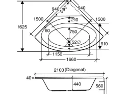 Ottofond Whirlpool Canary Exklusiv 150 cm Weiß