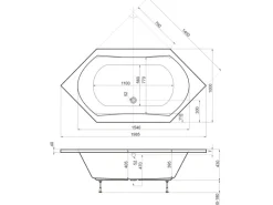 Ottofond Whirlpool Corsica Exklusiv 200 cm x 100 cm Weiß