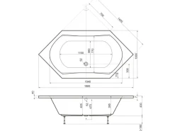 Ottofond Whirlpool Corsica Premium 200 cm x 100 cm Weiß