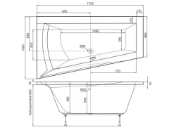 Ottofond Whirlpool Galia I Typ B 170 cm x 100 cm Weiß