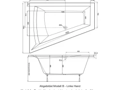 Ottofond Whirlpool Galia II Mod. B Exklusiv 175 cm x 135 cm Weiß