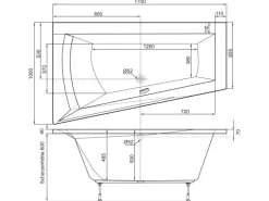 Ottofond Whirlpool Galia I Mod. B Premium 170 cm x 100 cm Weiß