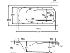 Ottofond Whirlpool Korfu Exklusiv 170 cm x 80 cm Weiß