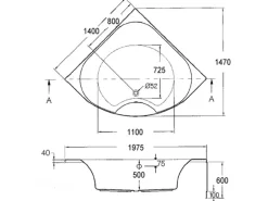 Ottofond Whirlpool Lima Premium 140 cm Weiß