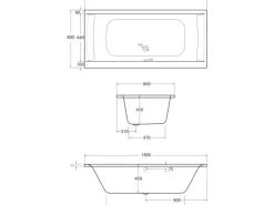 Ottofond Whirlpool Rosa Premium 180 cm x 80 cm Weiß
