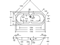 Ottofond Whirlpool Sicilia Exklusiv 180 cm x 85 cm Weiß