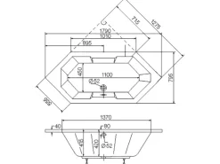 Ottofond Whirlpool Sierra Exklusiv 180 cm x 80 cm Weiß