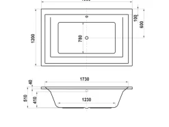 Ottofond Whirlpool Space Exklusiv 190 cm x 120 cm Weiß