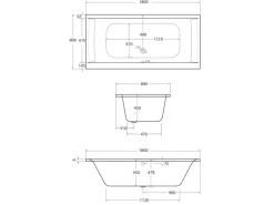 Ottofond Whirlpool-Komplettset Rosa 180x80 cm Weiß mit Wannenrandarmatur S2000
