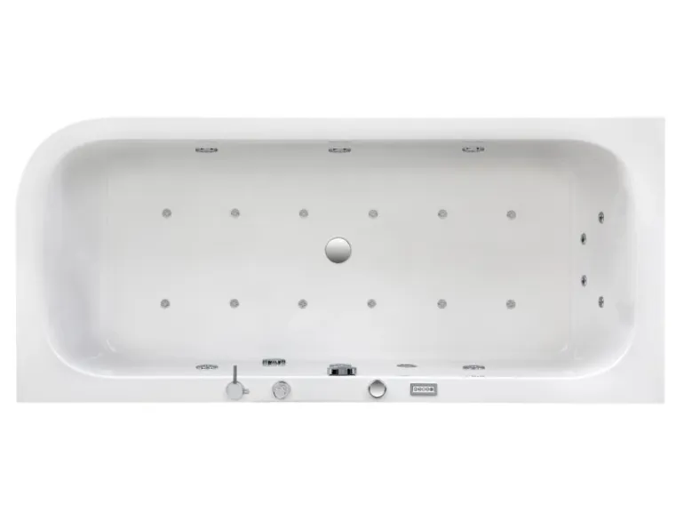 Ottofond Whirlpool-Komplettset Spirit 180x80 cm Rechts Weiß mit Wannenrandarmat