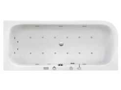 Ottofond Whirlpool-Komplettset Spirit 180x80 cm Links Weiß mit Wannenrandarmatu