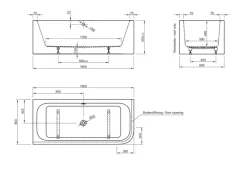 Ottofond Whirlpool-Komplettset Spirit 180x80 cm Rechts Weiß mit Wassereinlauffu
