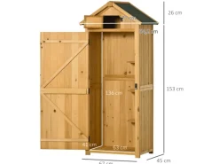 Outsunny Gartenschrank mit 4 Ablageflächen 77 x 54,2 x 179 cm