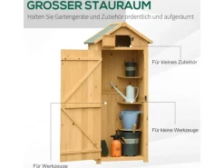 Outsunny Gartenschrank mit 4 Ablageflächen 77 x 54,2 x 179 cm
