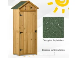 Outsunny Gartenschrank mit 4 Ablageflächen 77 x 54,2 x 179 cm