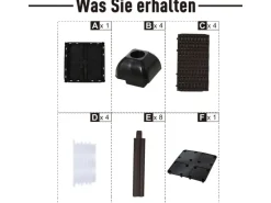 Outsunny Hochbeet Kunststoff Braun 2-teilig 40cm x 40cm x 44cm