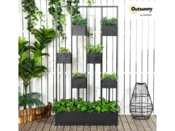 Outsunny Hochbeet Tannenholz 90L x 45B x 170H cm Schwarz