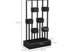 Outsunny Hochbeet Tannenholz 90L x 45B x 170H cm Schwarz